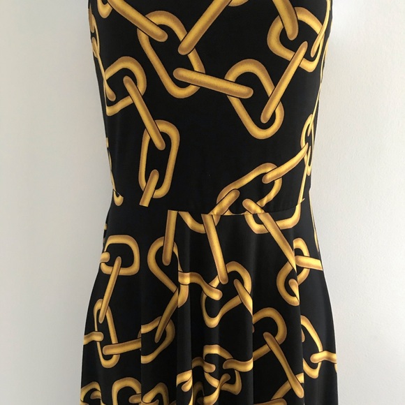Isaac Mizrahi Gold Chain Black Fit and Flare Dress - Picture 5 of 16